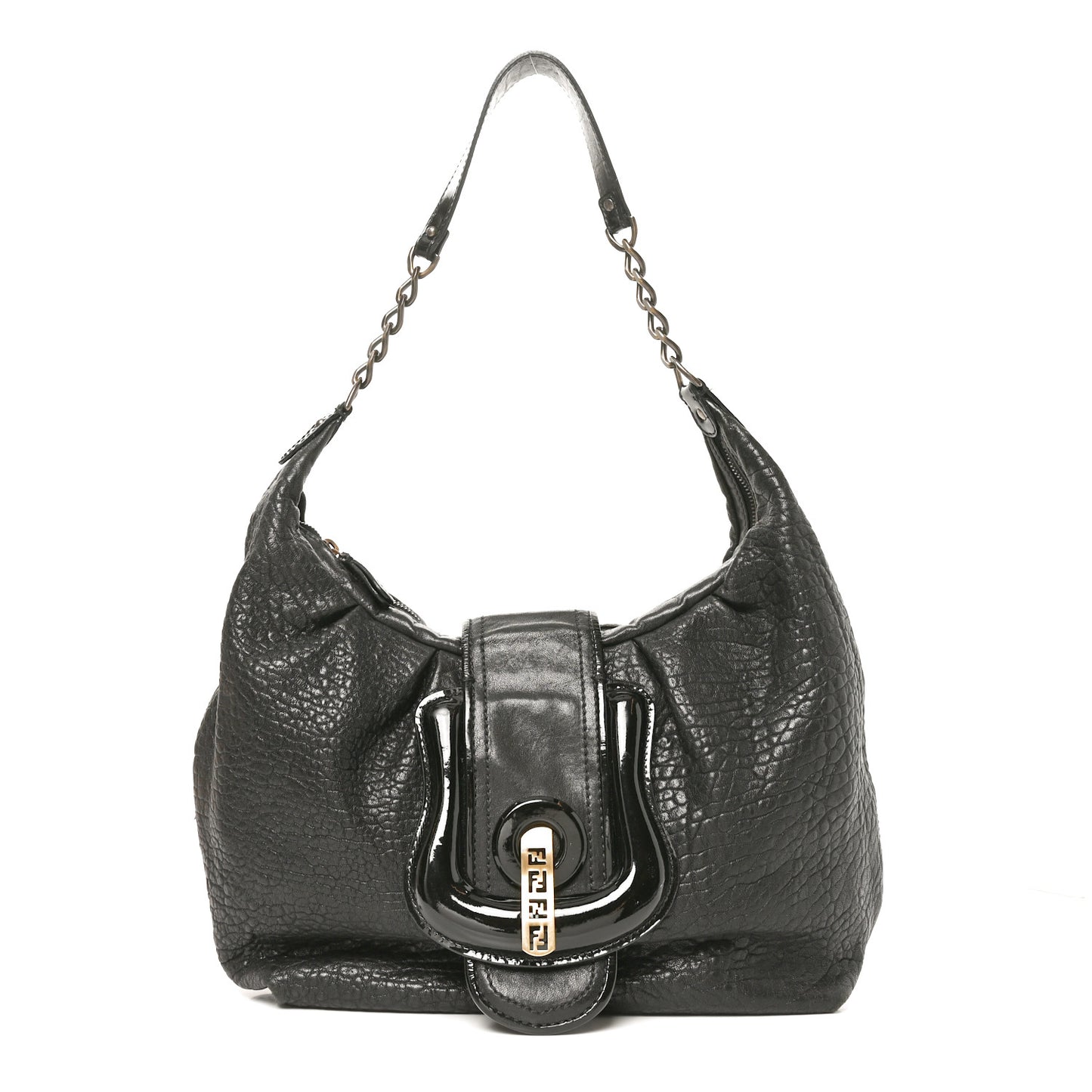 Nappa Patent B Buckle Hobo Black