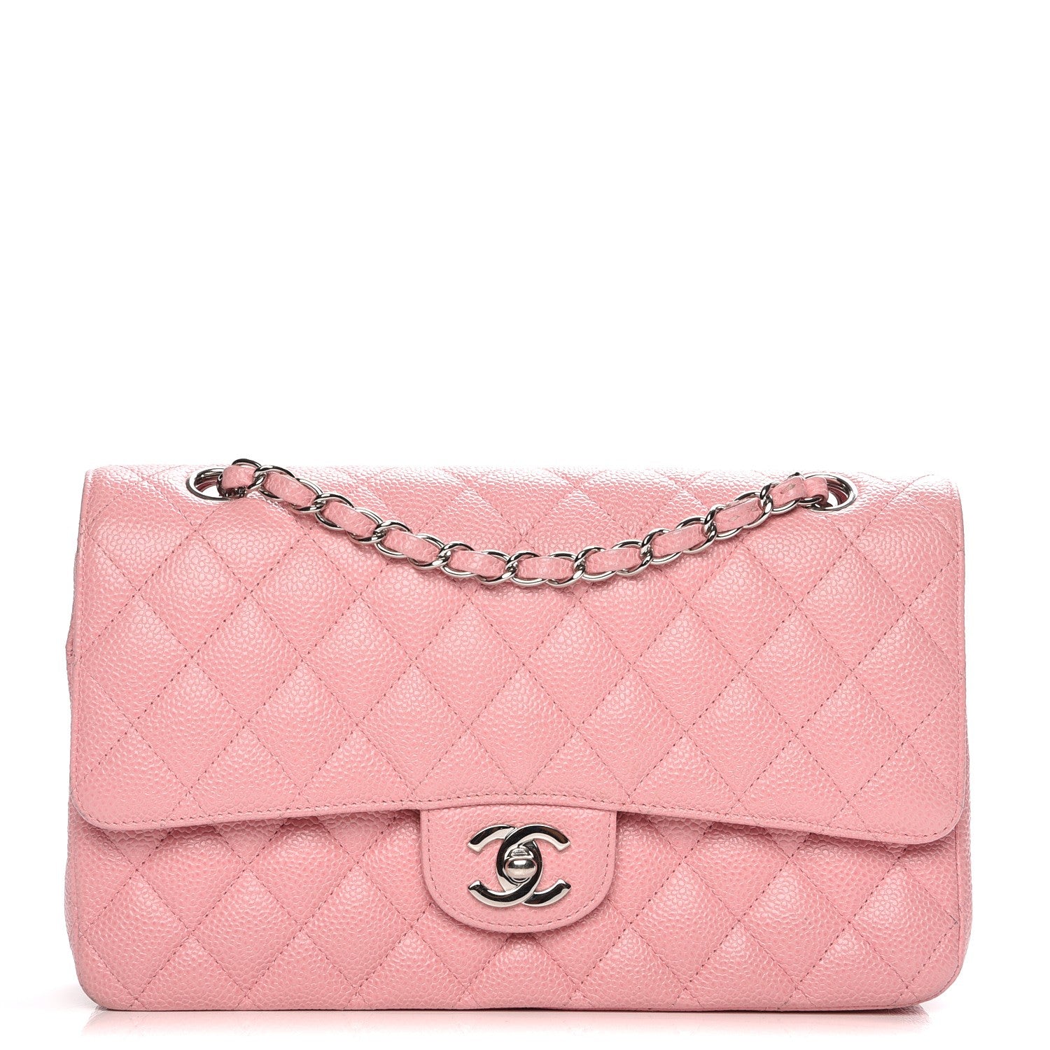 Chanel Caviar Quilted Medium Double Flap Pink 1 of 17