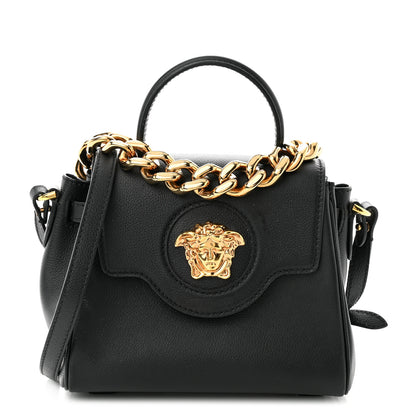 Versace Grained Calfskin Small La Medusa Top Handle Bag Black 1 of 11