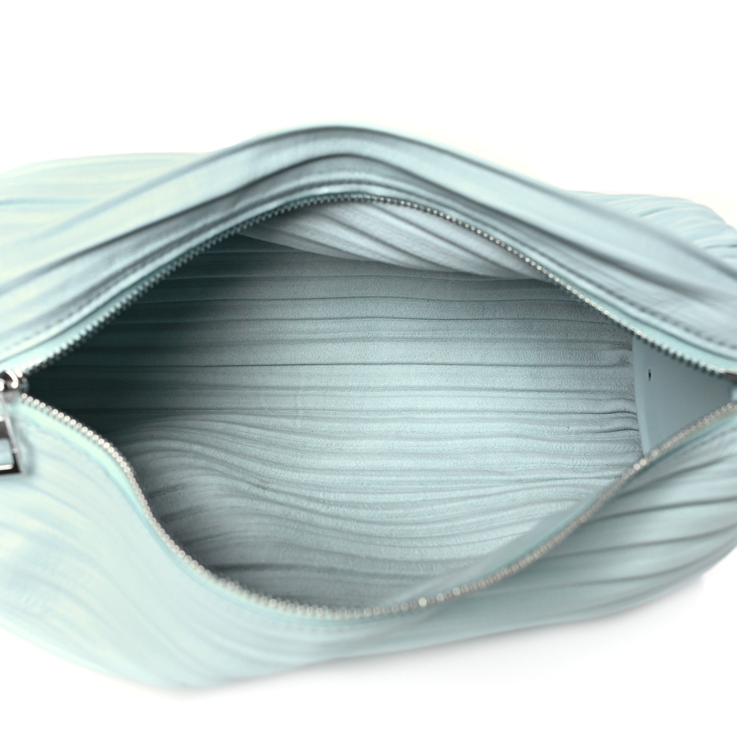 Loewe Lambskin Pleated Bracelet Pouch shoulder Bag Blue Iceberg 5 of 8