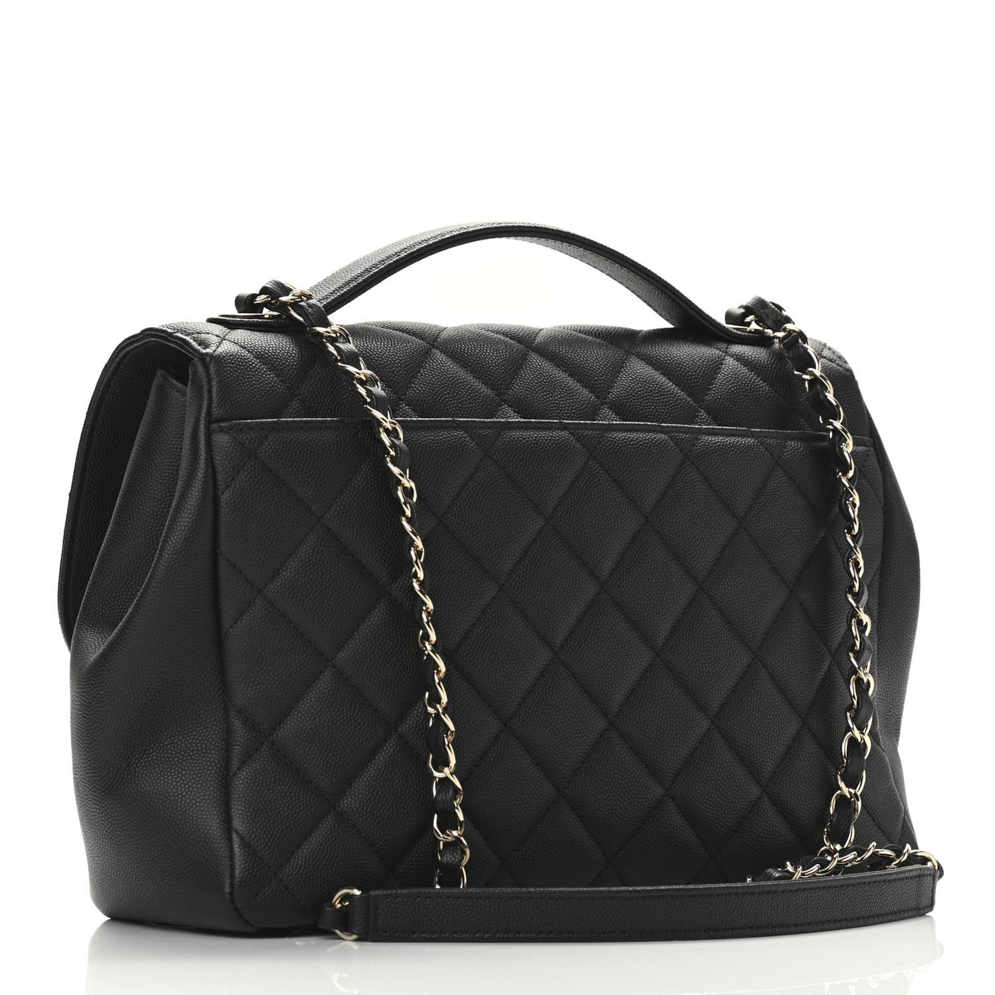 Caviar Quilted Large Business Affinity Flap Black