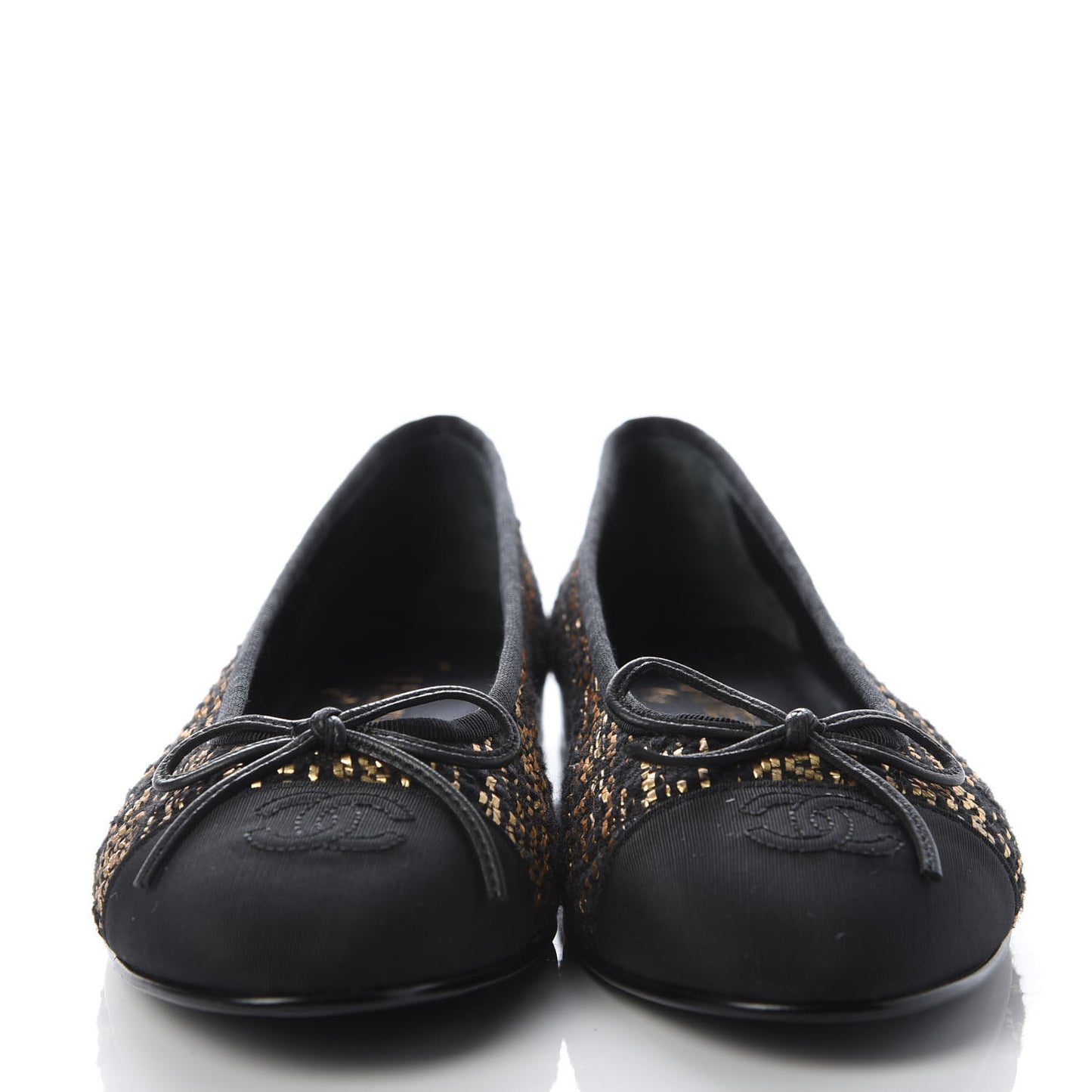 Tweed Flannel Cap Toe Ballerina Flats 39