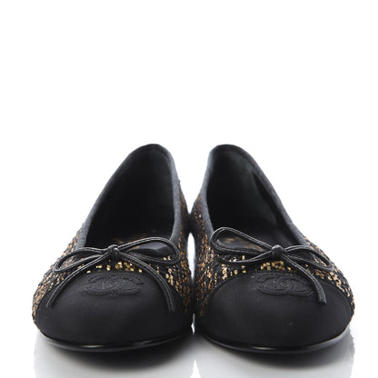 Chanel Tweed Flannel Cap Toe Ballerina Flats 39 2 of 9