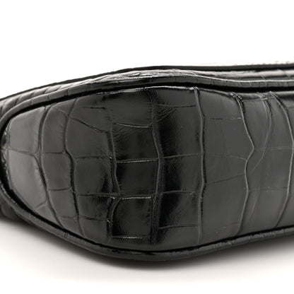 Tom Ford Crocodile Embossed Calfskin Shoulder Bag Black 9 of 9