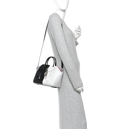 Givenchy Box Calfskin Mini Lock Antigona Shoulder Bag Black White 2 of 13
