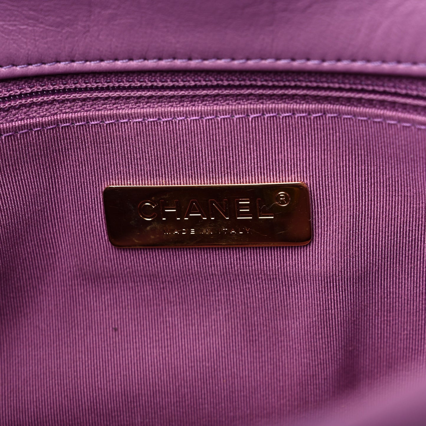Goatskin Quilted Medium Chanel 19 Flap Violet Purple
