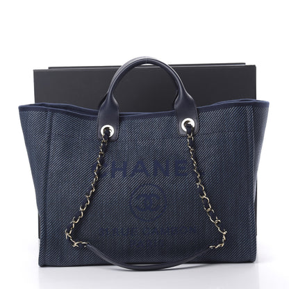 Chanel Denim Medium Deauville Tote Dark Blue 12 of 12