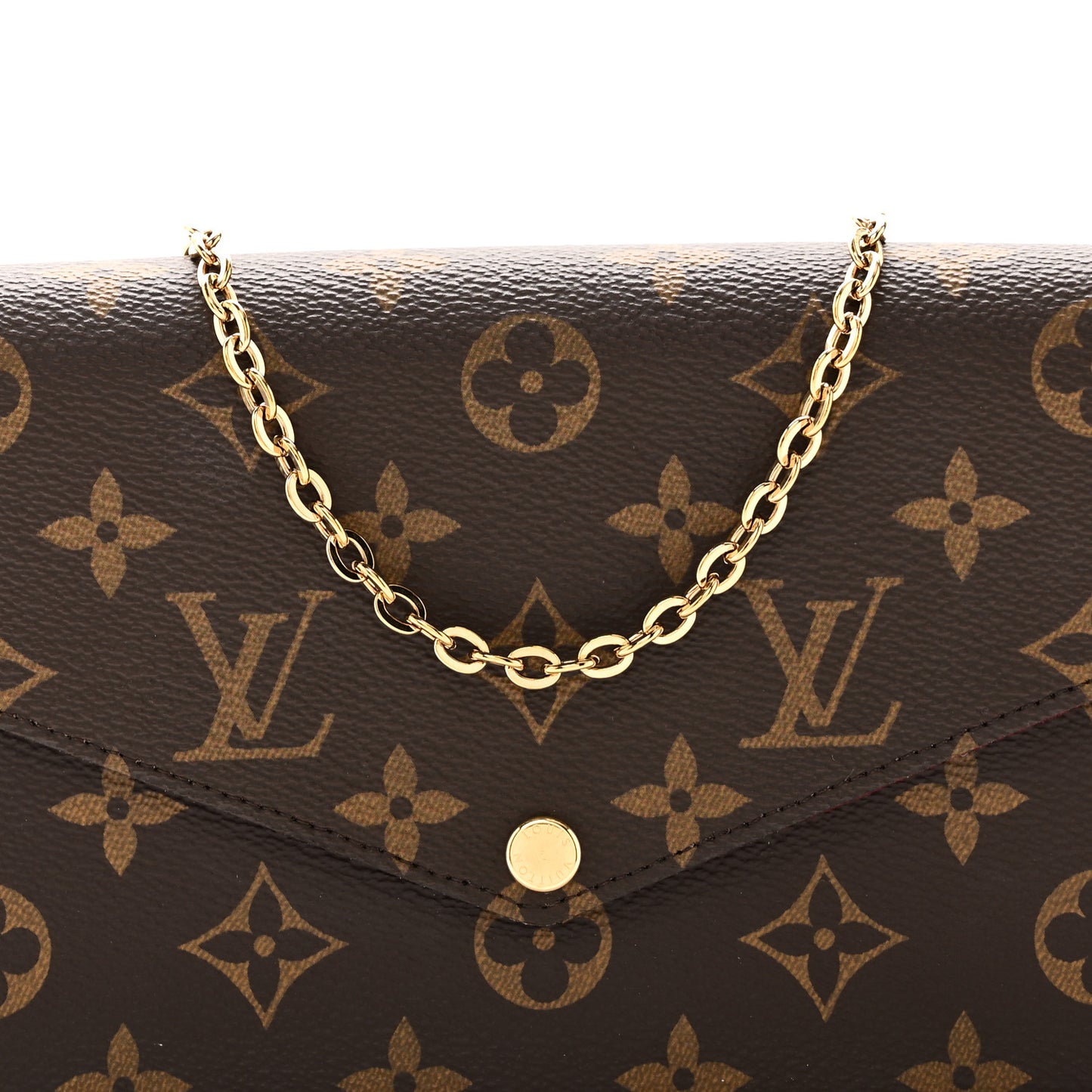 Monogram Pochette Felicie Chain Wallet Fuchsia