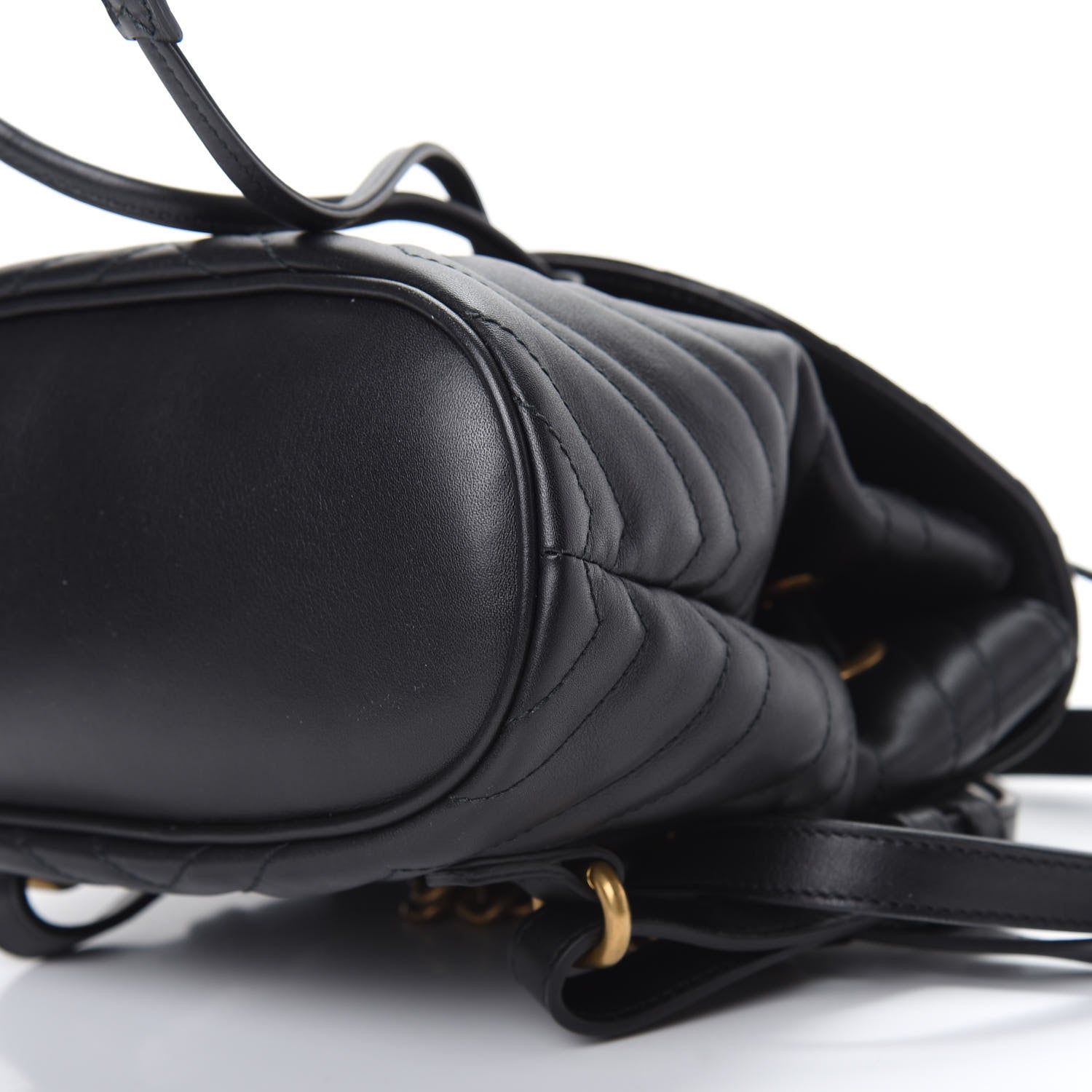 Gucci Calfskin Matelasse GG Marmont Flap Backpack Black 9 of 11