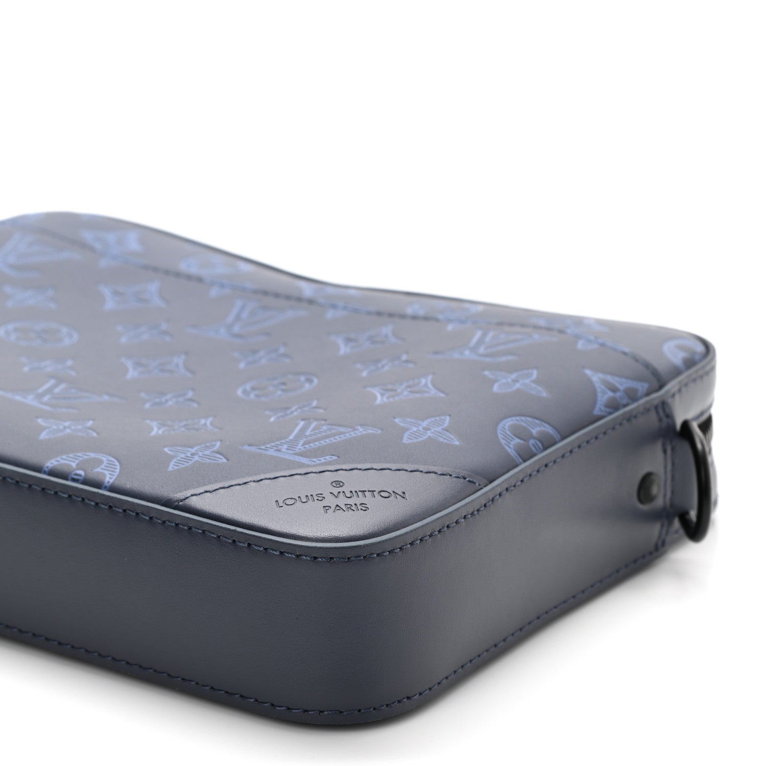 Louis Vuitton Calfskin Monogram Shadow Duo Messenger Navy Blue 7 of 7