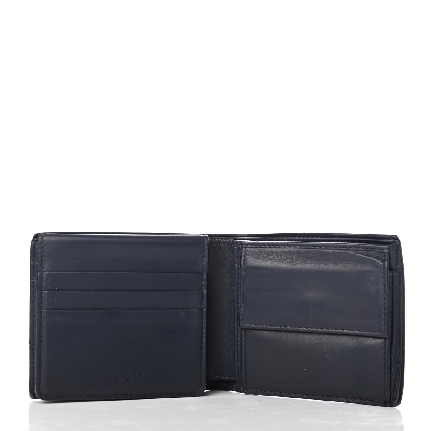 Nappa Intrecciato Bi-Fold Wallet Blue