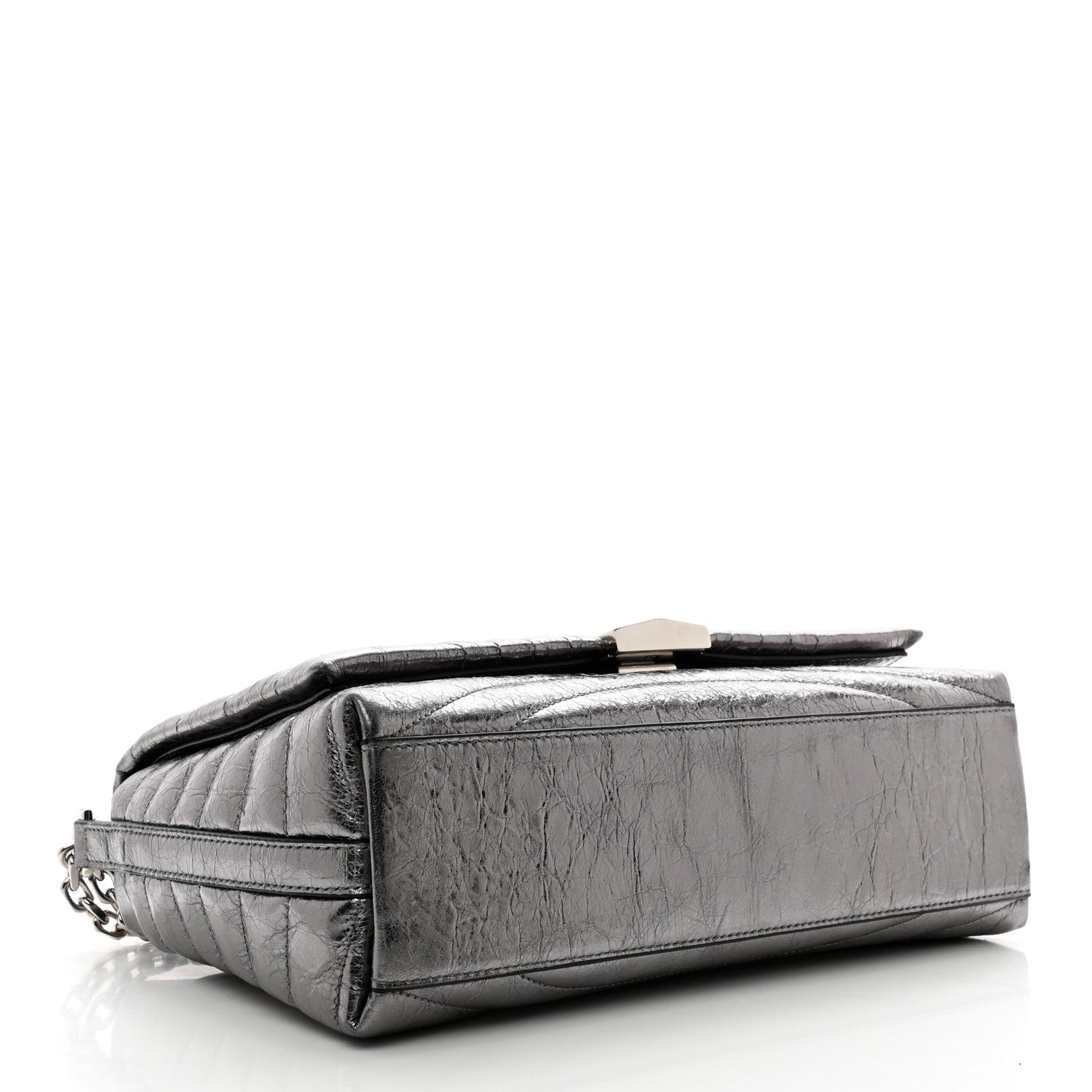 Givenchy Metallic Soft Calfskin 4G Embossed Medium Shoulder Bag Silver 4 of 9