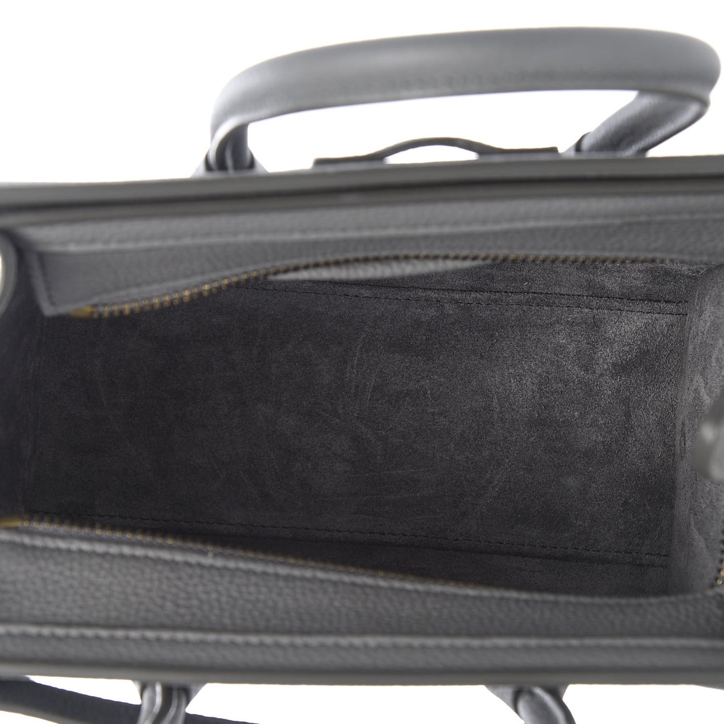 Drummed Calfskin Nano Luggage Kohl