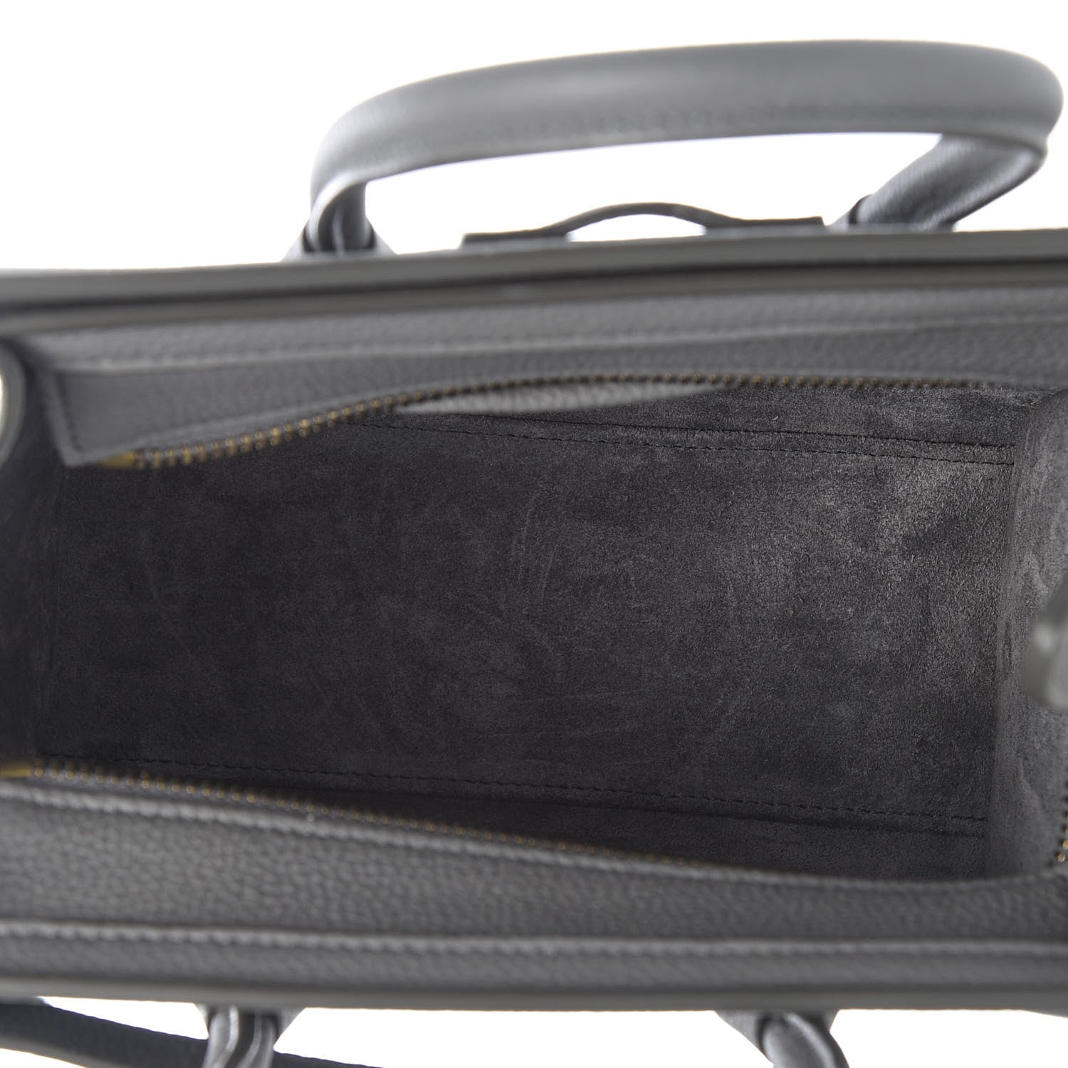 Celine Drummed Calfskin Nano Luggage Kohl 5 of 10