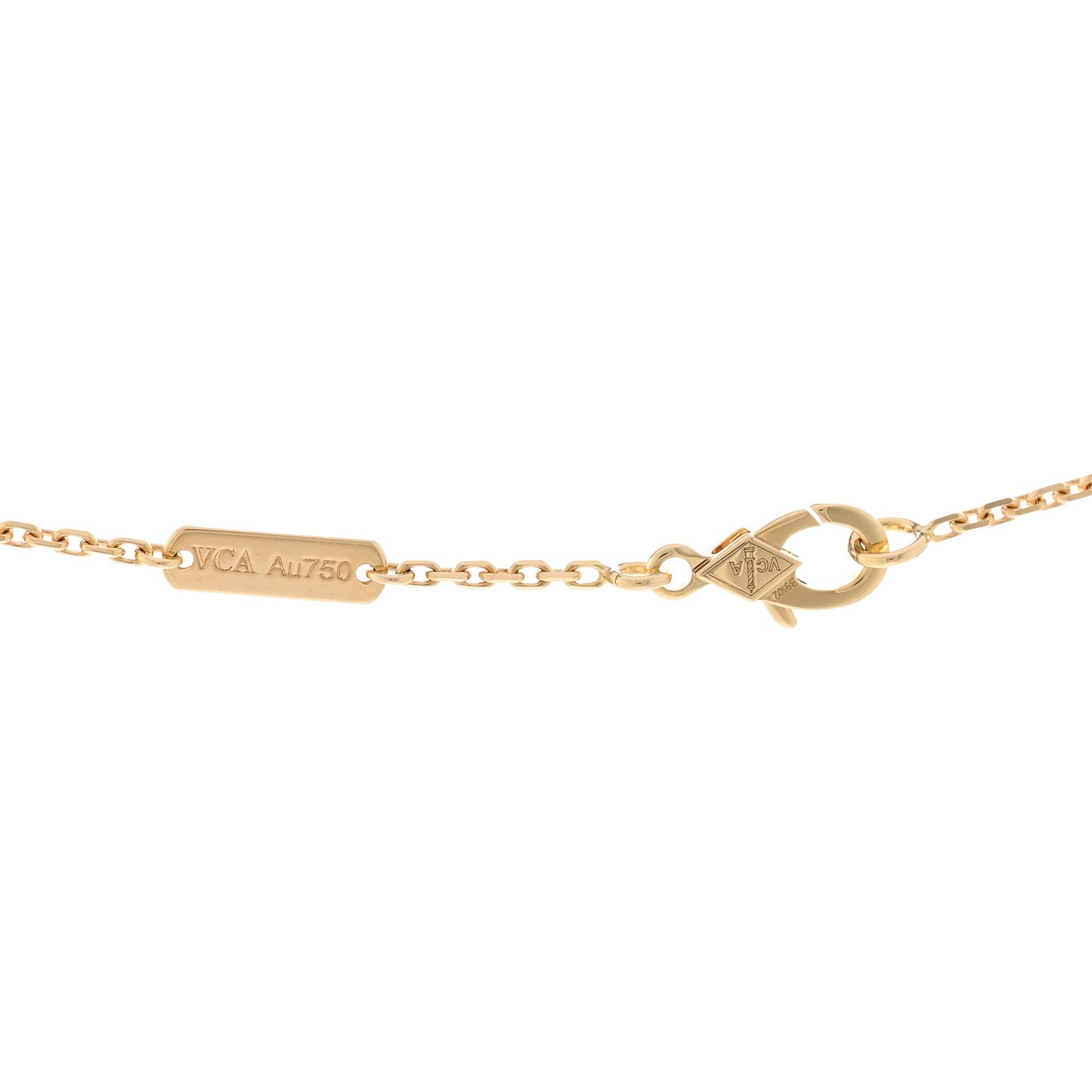 18K Yellow Gold Carnelian Vintage Alhambra Pendant Necklace