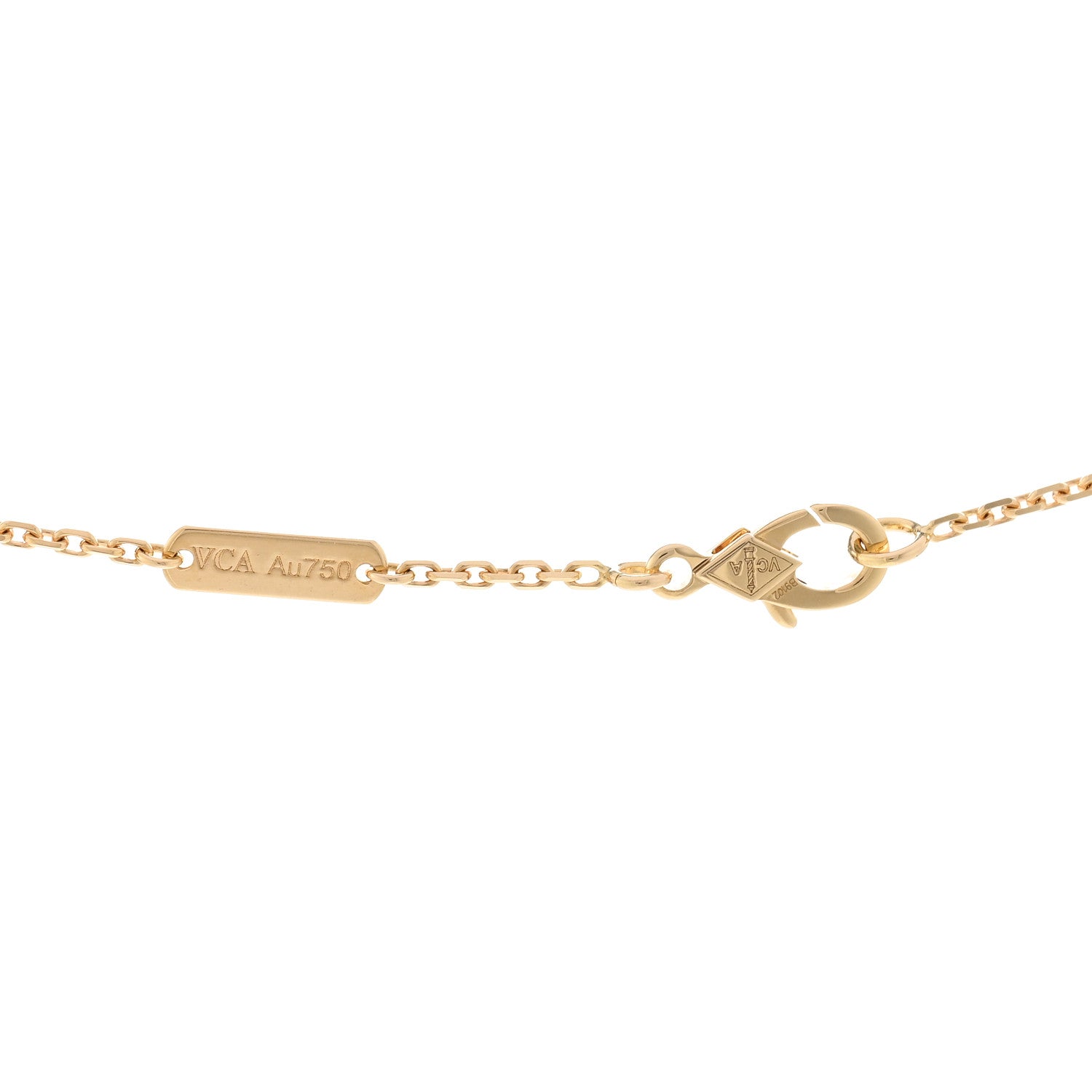 Van Cleef & Arpels 18K Yellow Gold Carnelian Vintage Alhambra Pendant Necklace 4 of 5