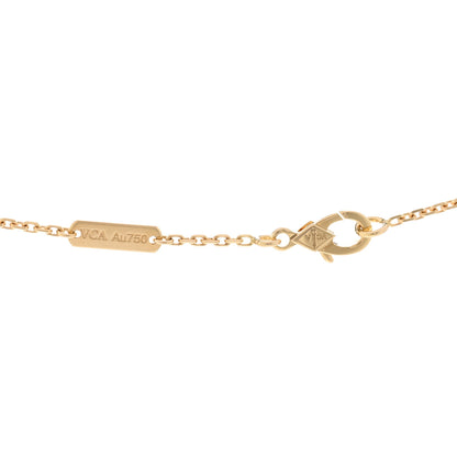 Van Cleef & Arpels 18K Yellow Gold Carnelian Vintage Alhambra Pendant Necklace 4 of 5