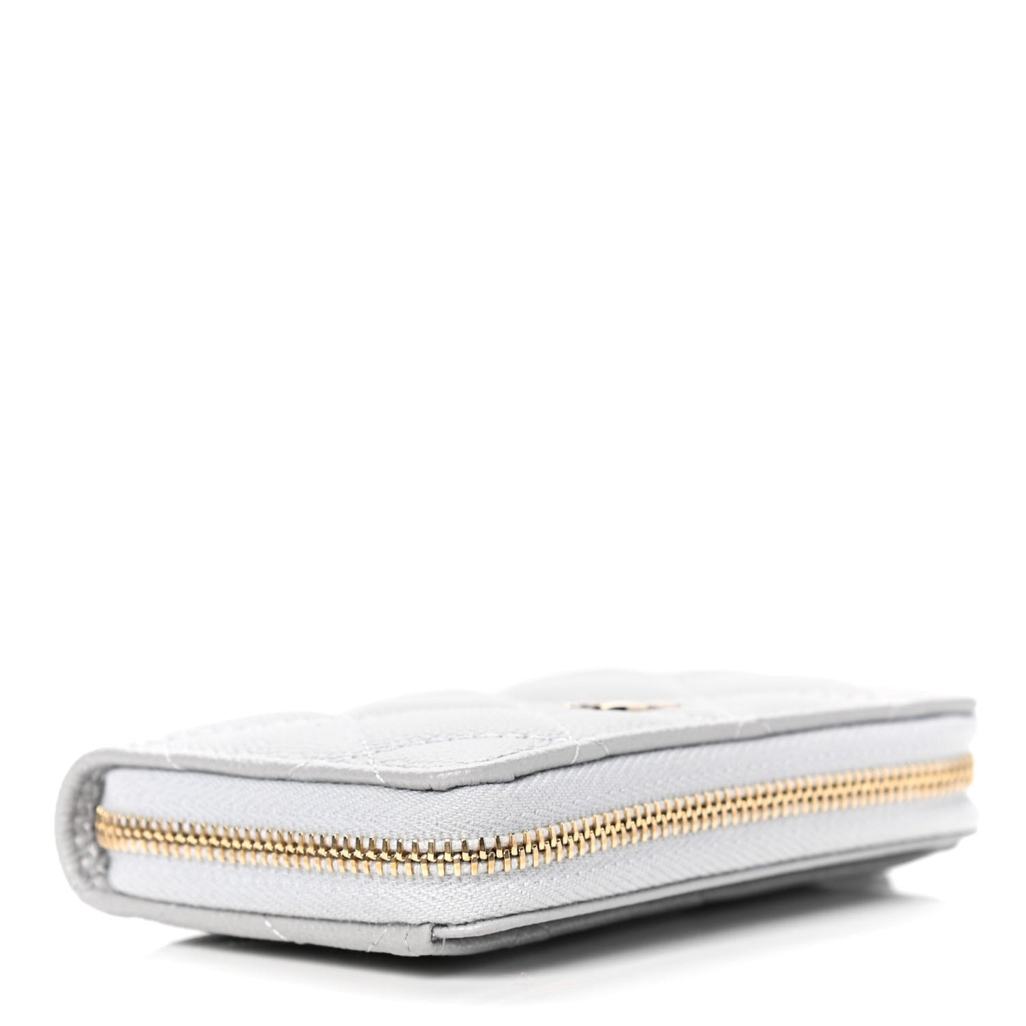 Caviar Quilted Zip Coin Purse Grey