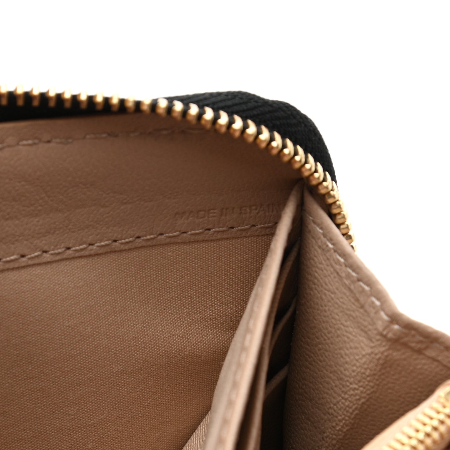 Grained Calfskin Marcie Long Zip Around Wallet Black
