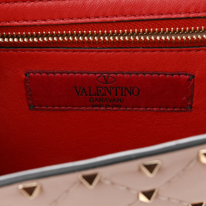 Valentino Garavani Nappa Rockstud Spike Wallet On Chain Poudre 6 of 9