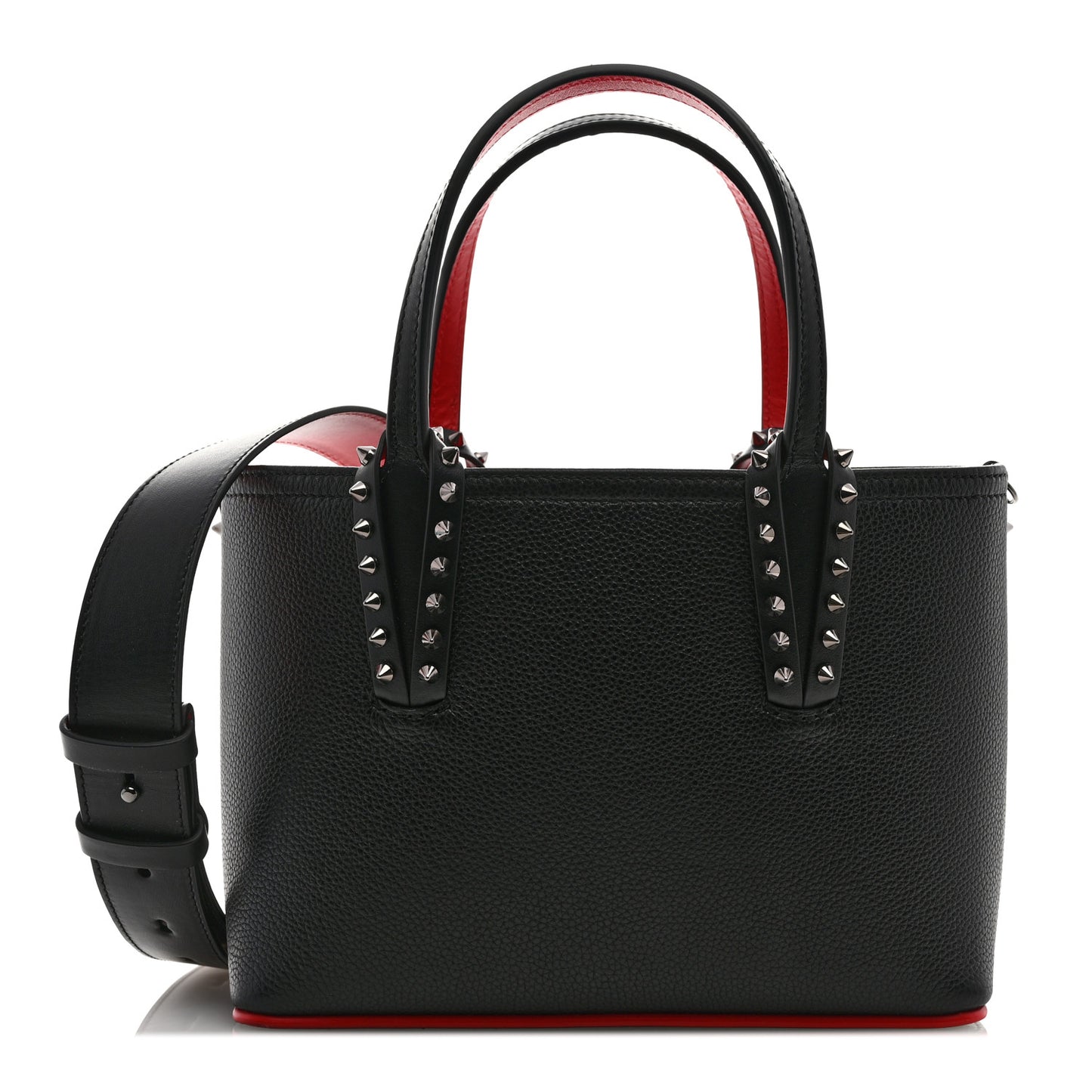 Calfskin Spikes Mini East West Cabata Tote Black