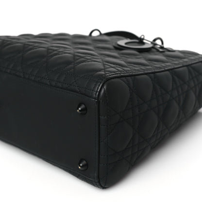 Christian Dior Ultra Matte Calfskin Cannage Large Lady Dior Black 8 of 8