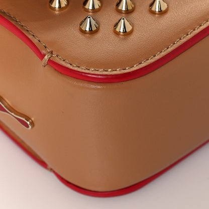 Christian Louboutin Calfskin Spikes Baby Sweet Charity Shoulder Bag Biscuit 8 of 13