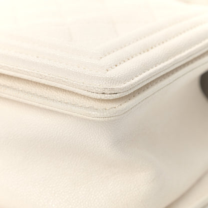 Chanel Caviar Quilted Medium Boy Flap White 9 of 12