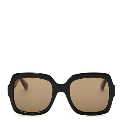 Gucci Acetate Square Frame Web Glitter Sunglasses GG0036S Black Green 2 of 8