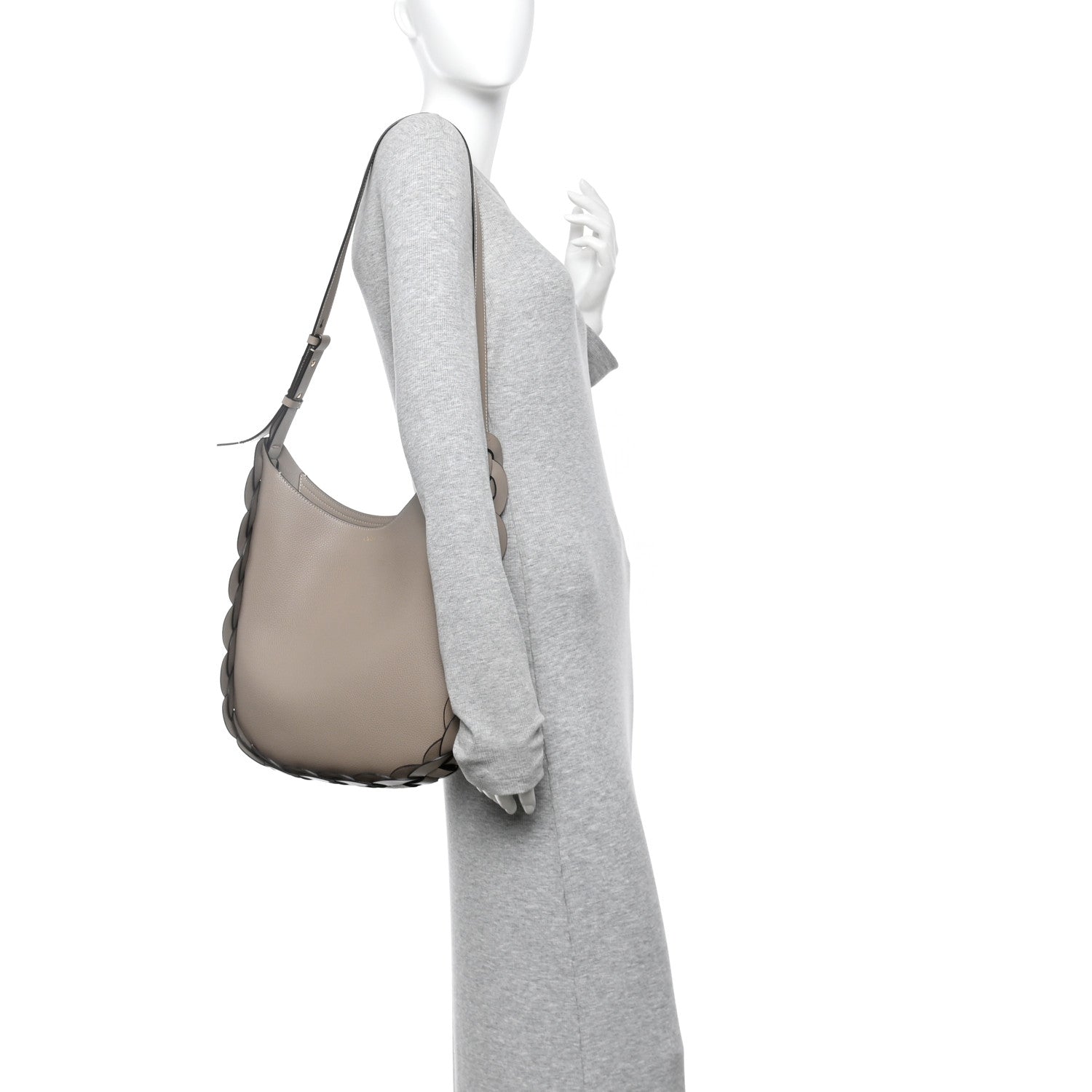Chloe Small Grain Smooth Calfskin Medium Darryl Hobo Motty Grey 2 of 10