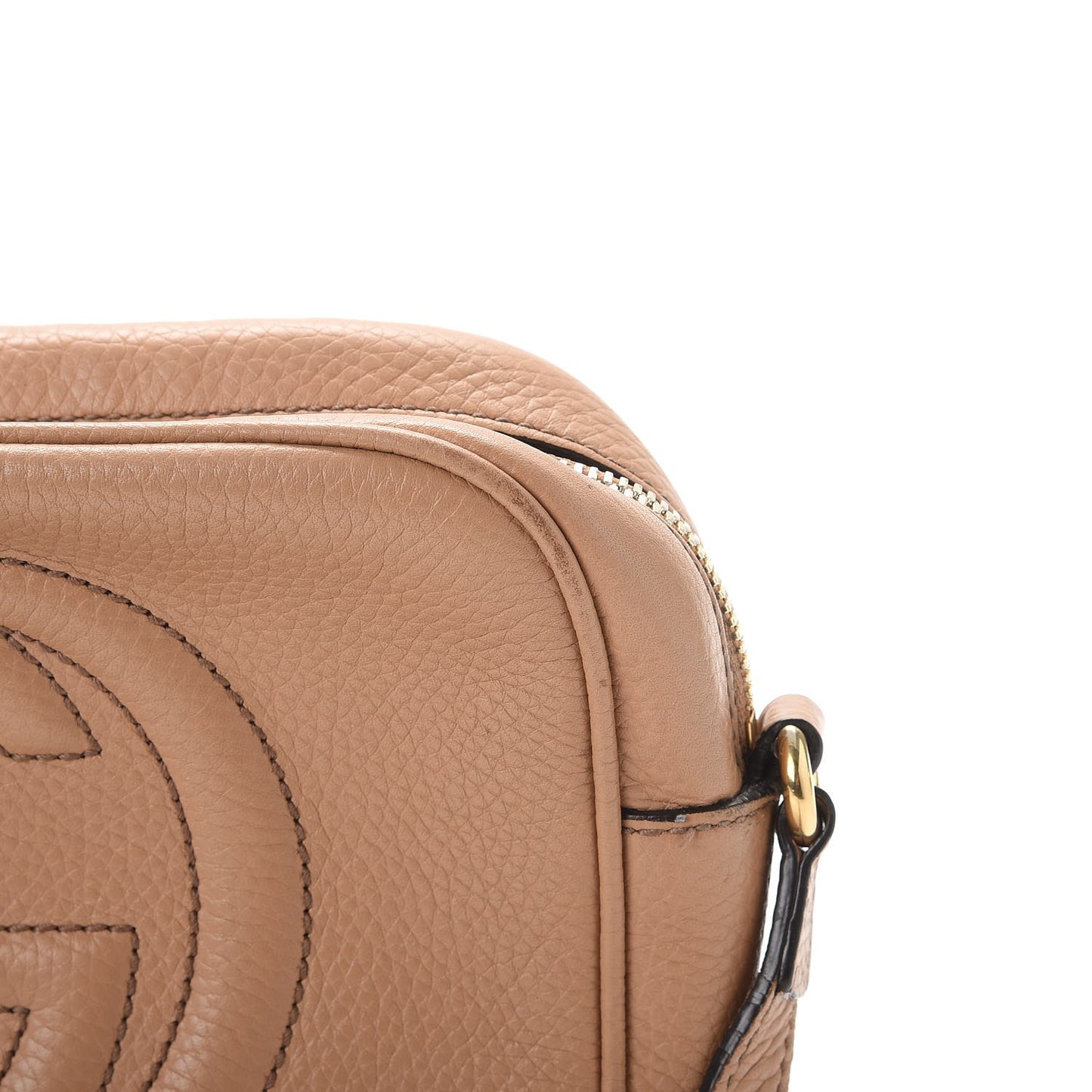 Pebbled Calfskin Small Soho Disco Bag Camelia