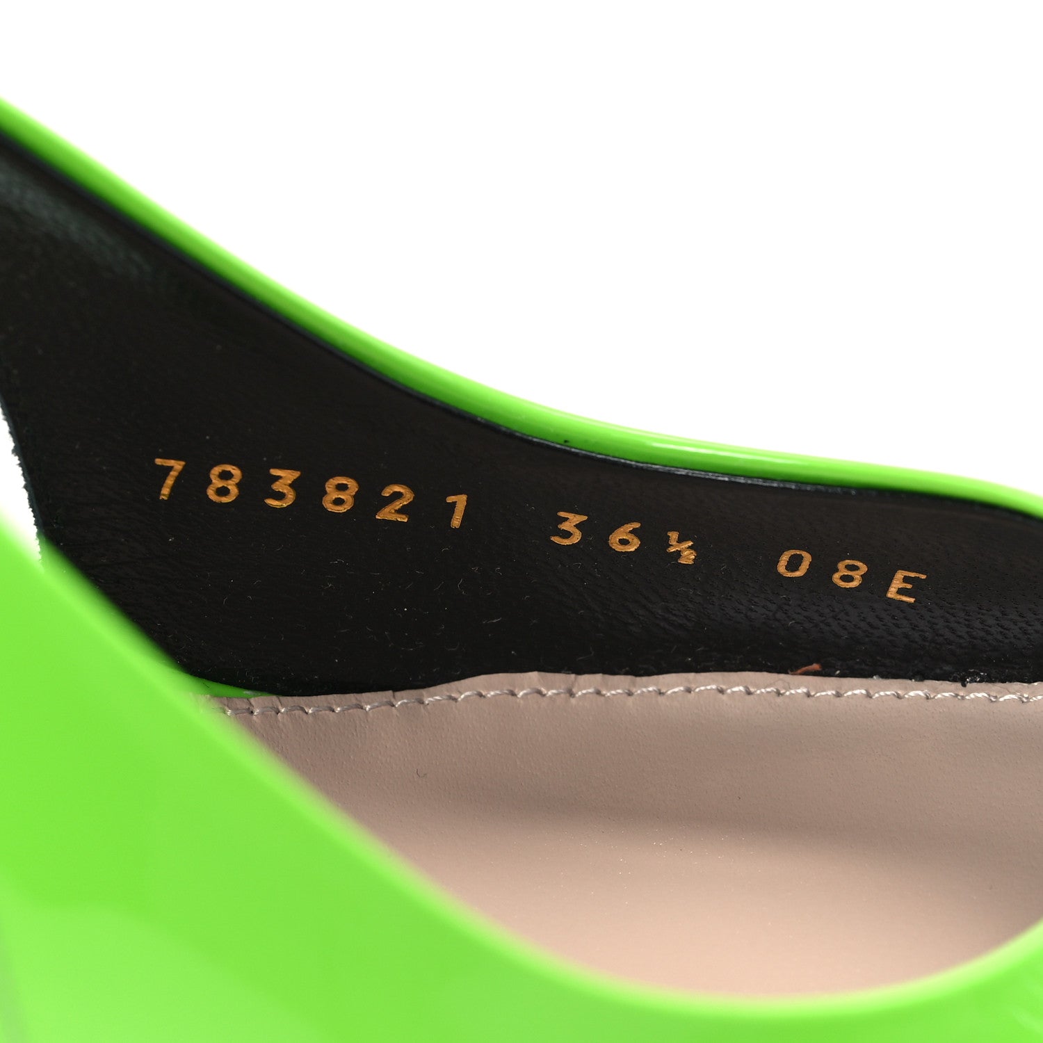 Gucci Patent Signoria Slingback Pumps 36.5 Electric Green 6 of 10