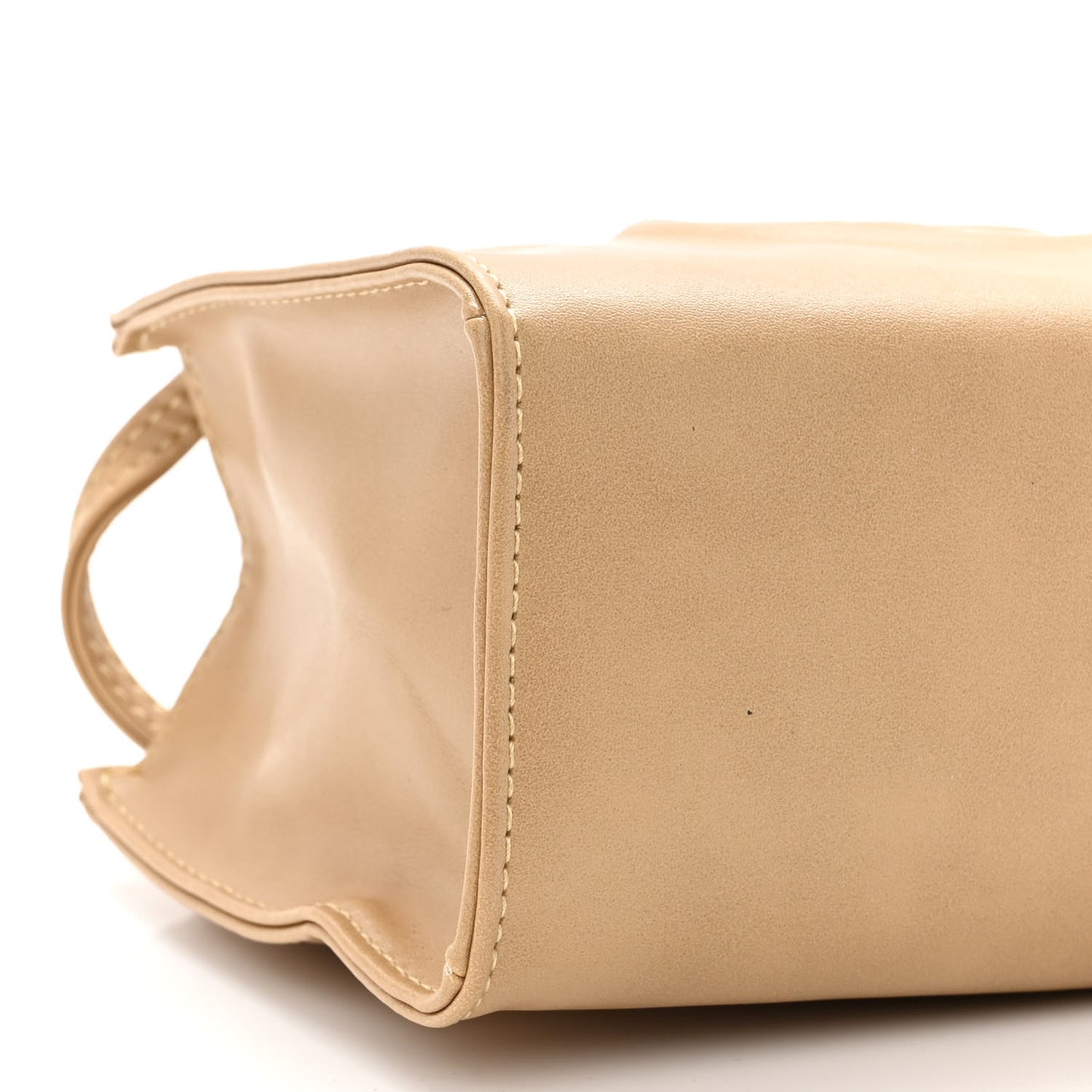 Vegan Leather Small Shopping Bag Cream