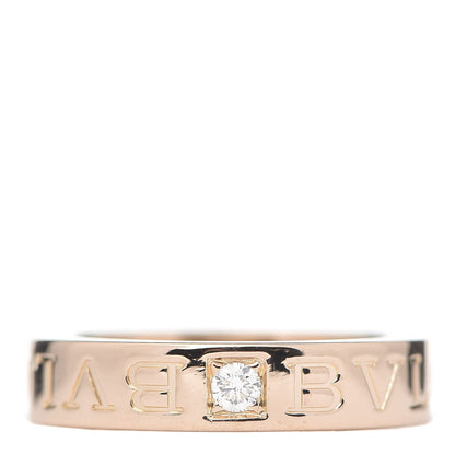 Bulgari 18K Rose Gold Diamond B.Zero1 Essential Band Ring 47 4 1 of 6
