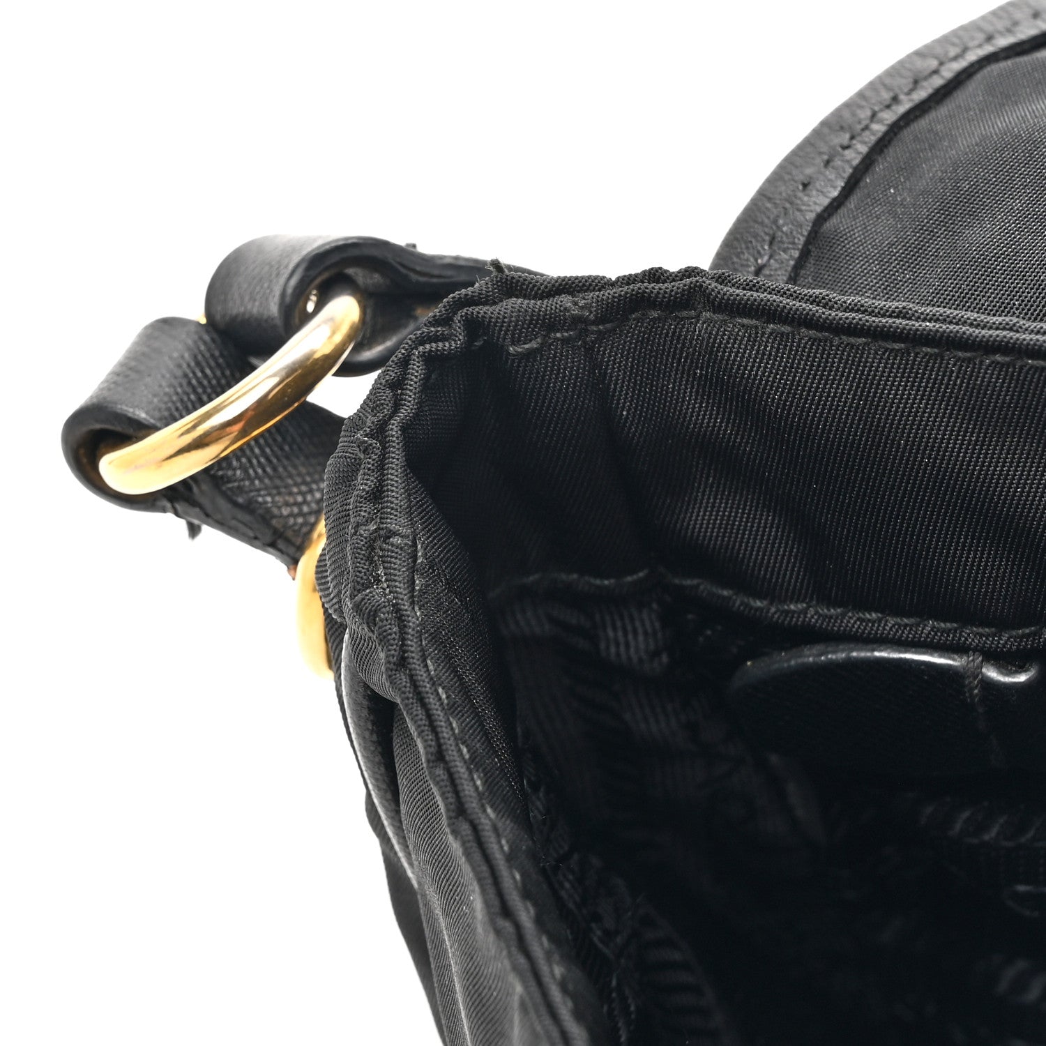 Prada Tessuto Nylon Saffiano Small Messenger Bag Black 12 of 15