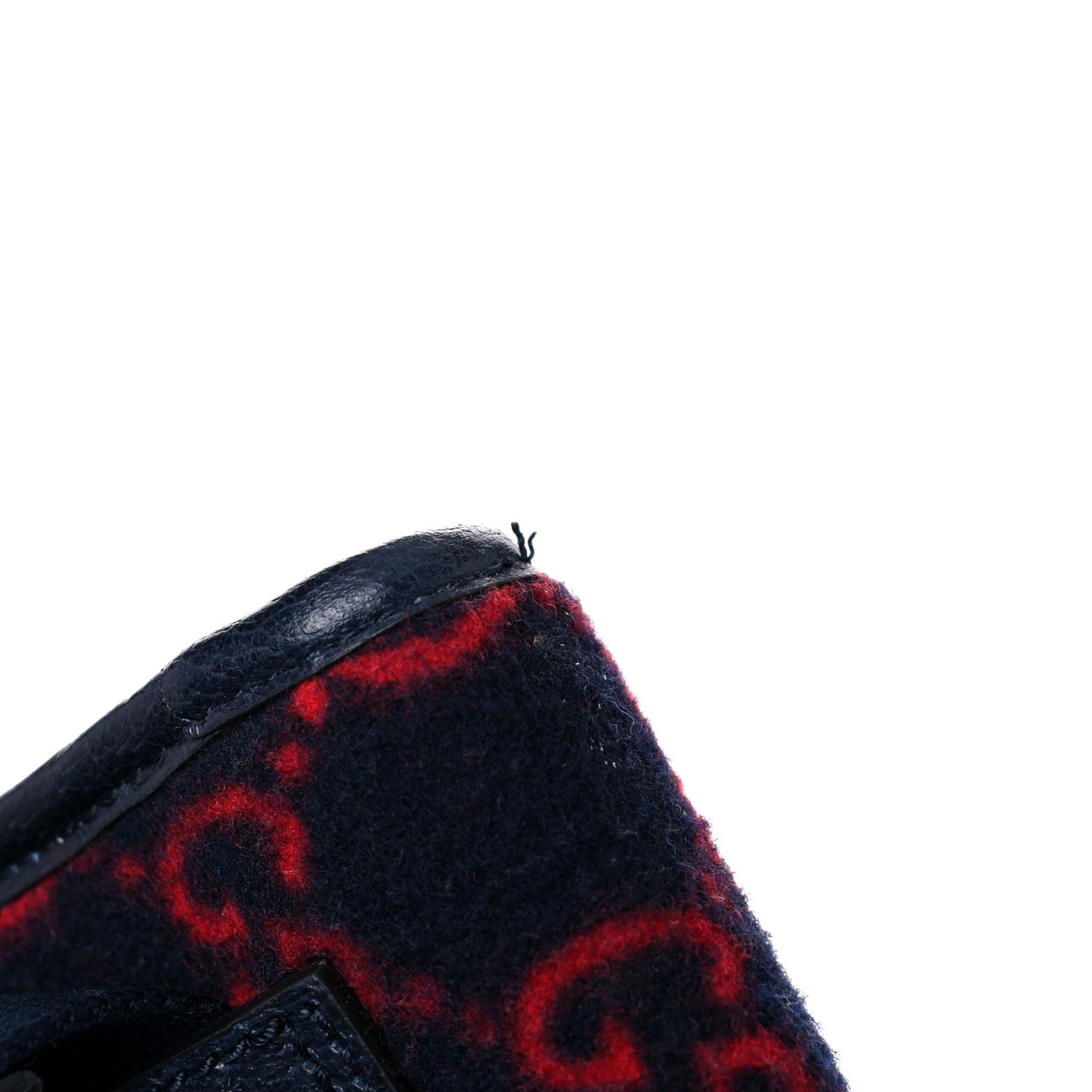 Covered Wool GG Monogram Slim Belt Bag Navy Red