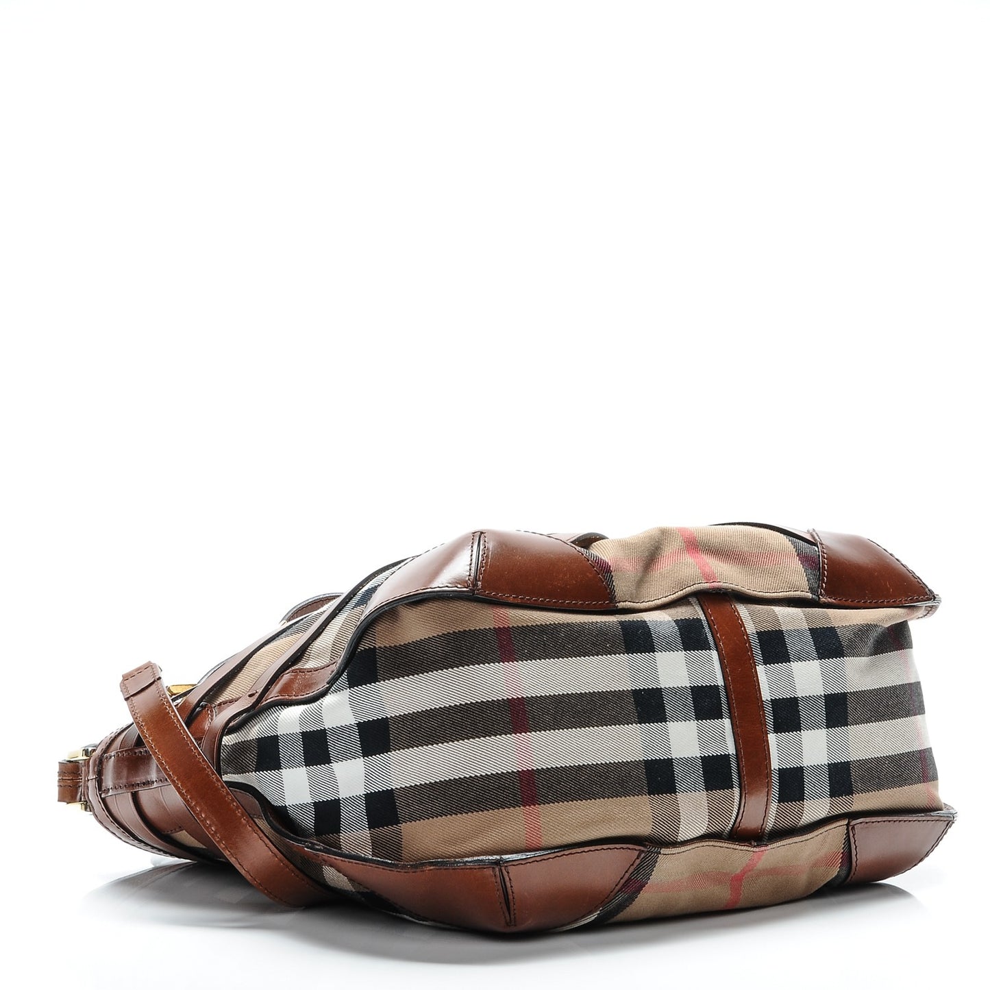 House Check Bridle Calfskin Medium Gosford Hobo Dark Tan
