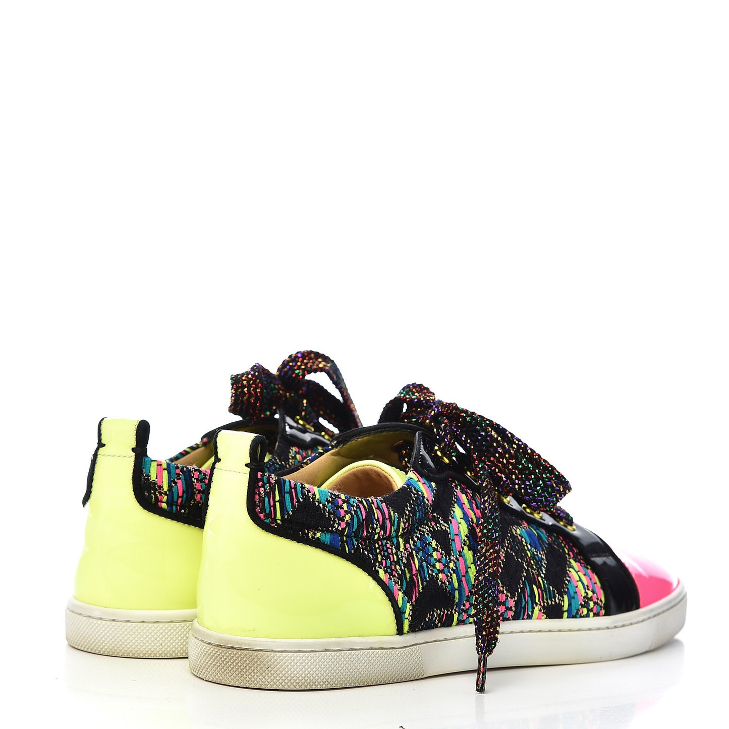 Patent Calfskin Lame Gondoliere Flat Sneakers 38 Multicolor