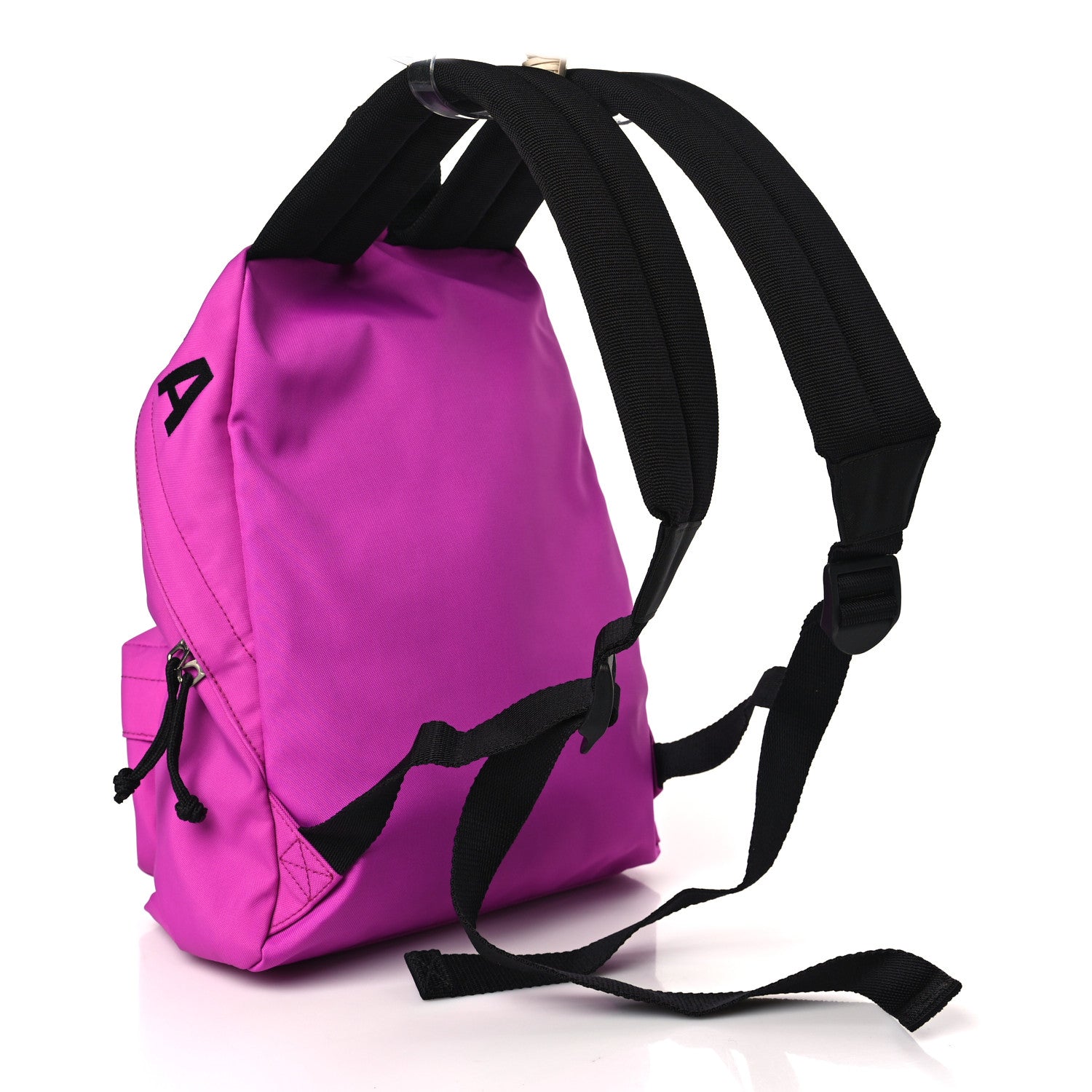 Balenciaga Sport Nylon Logo Embroidered S Wheel Backpack Fuchsia Black 3 of 7