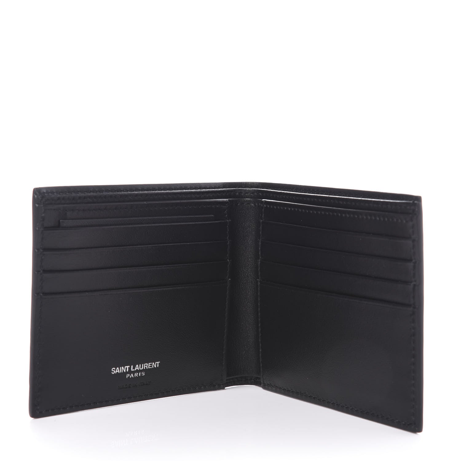 Saint Laurent Calfskin Smoking Forever Patch Bifold Wallet Black 5 of 7