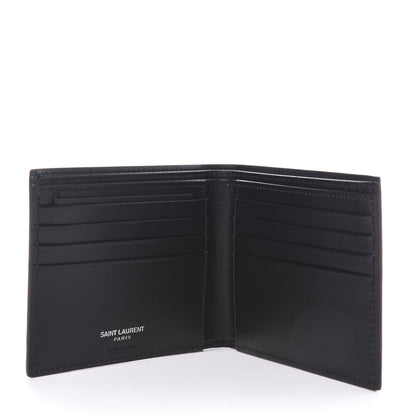 Saint Laurent Calfskin Smoking Forever Patch Bifold Wallet Black 5 of 7
