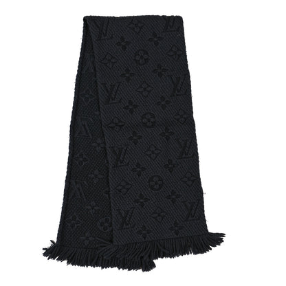Louis Vuitton Wool Silk Logomania Scarf Charcoal 2 of 4