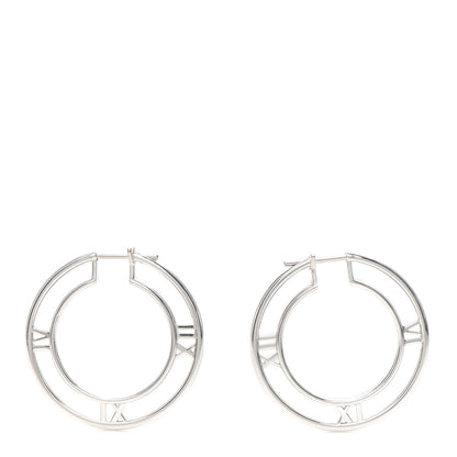 Tiffany Sterling Silver Atlas Cutout Hoop Earrings 1 of 4