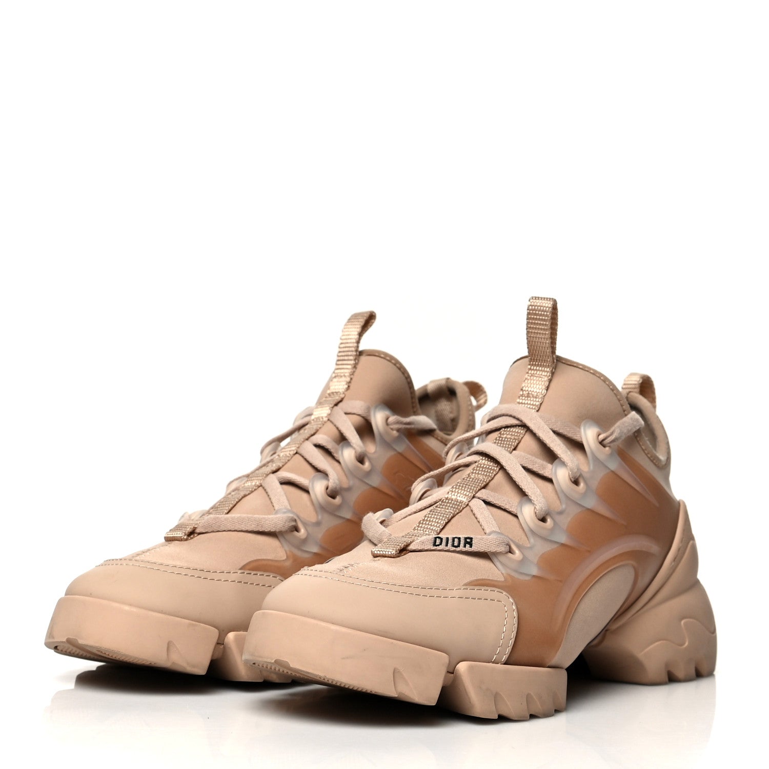 Christian Dior Neoprene Rubber Womens D-Connect Sneakers 37.5 Nude 3 of 9