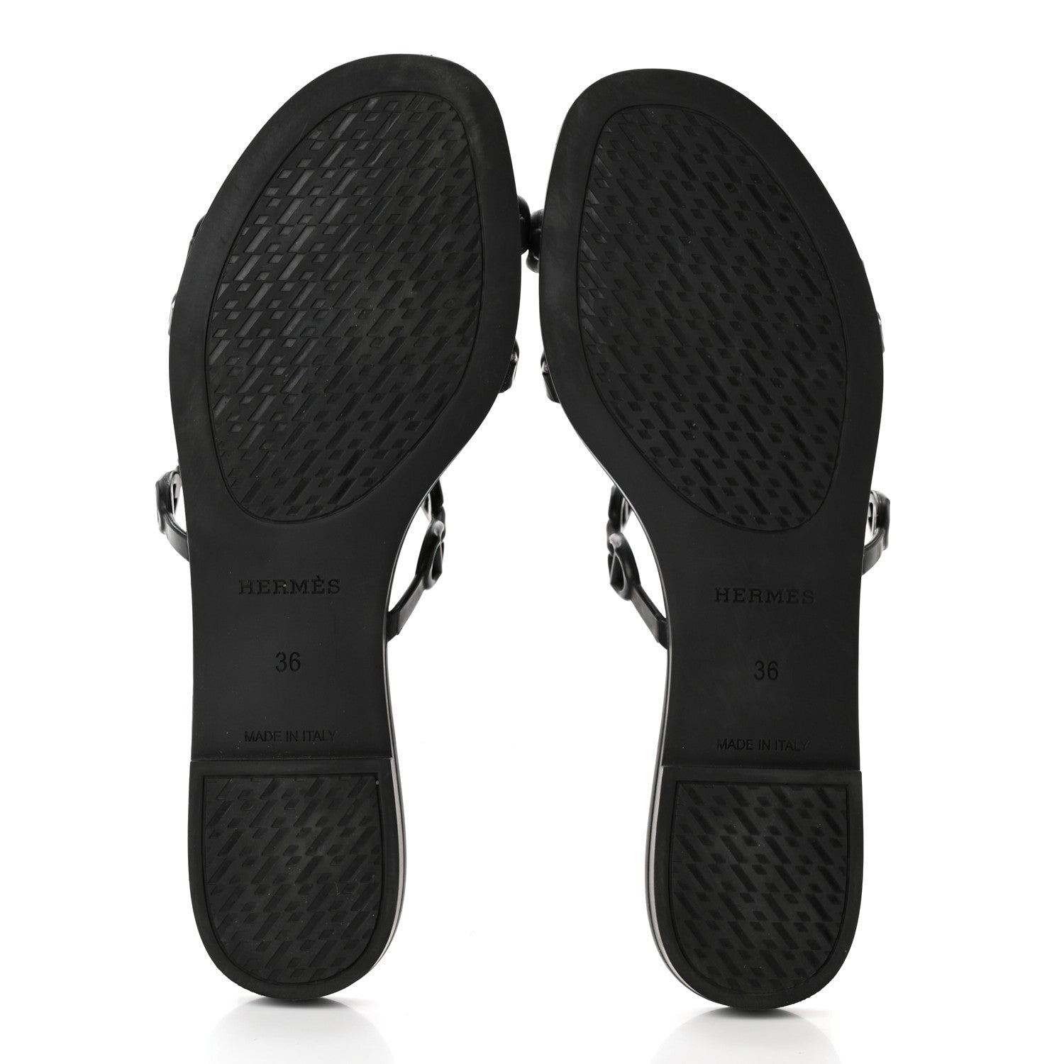 Hermes Rubber Chaine d'Ancre Rivage Sandals 36 Black 6 of 8