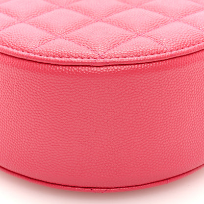 Chanel Caviar Quilted French New Wave Round Clutch With Chain Pink 8 of 8