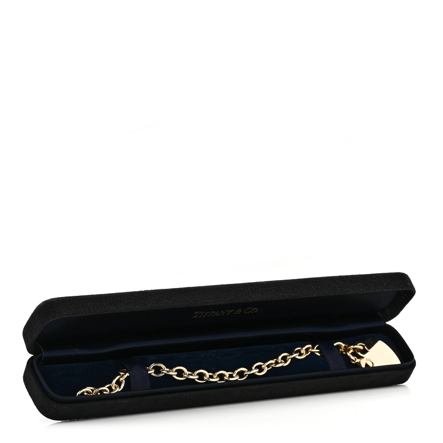 18K Yellow Gold Heart Tag Charm Bracelet