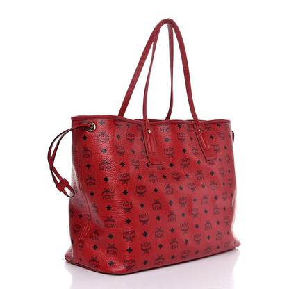 MCM Visetos Large Liz Reversible Shopper Tote Ruby Red 5 of 12