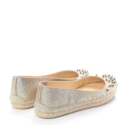 Christian Louboutin Glitter Aliochette Espadrilles 36 Platine Light Gold 4 of 7