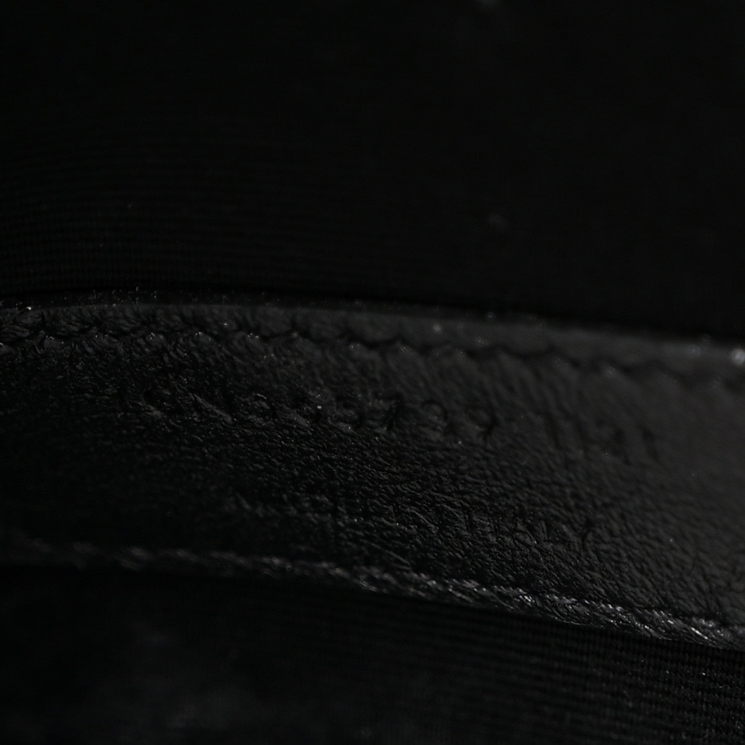 Saint Laurent Calfskin Crocodile Embossed Uptown Monogram Pouch Black 7 of 7